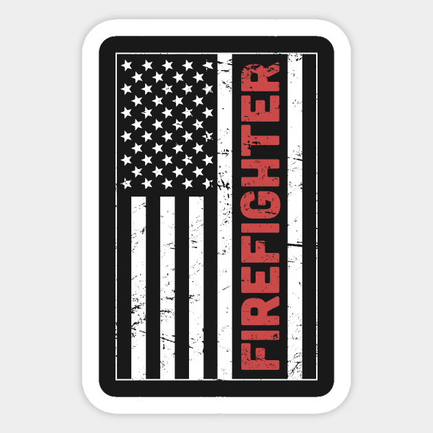 American Flag Firefighter Sticker by MeatMan